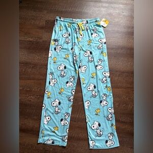 SNOOPY sleep pants PEANUTS pajamas light blue men’s XL light weight gift NWT